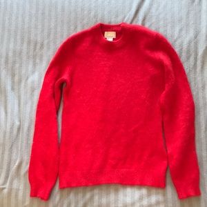 Red Angora crew neck sweater sz 4
